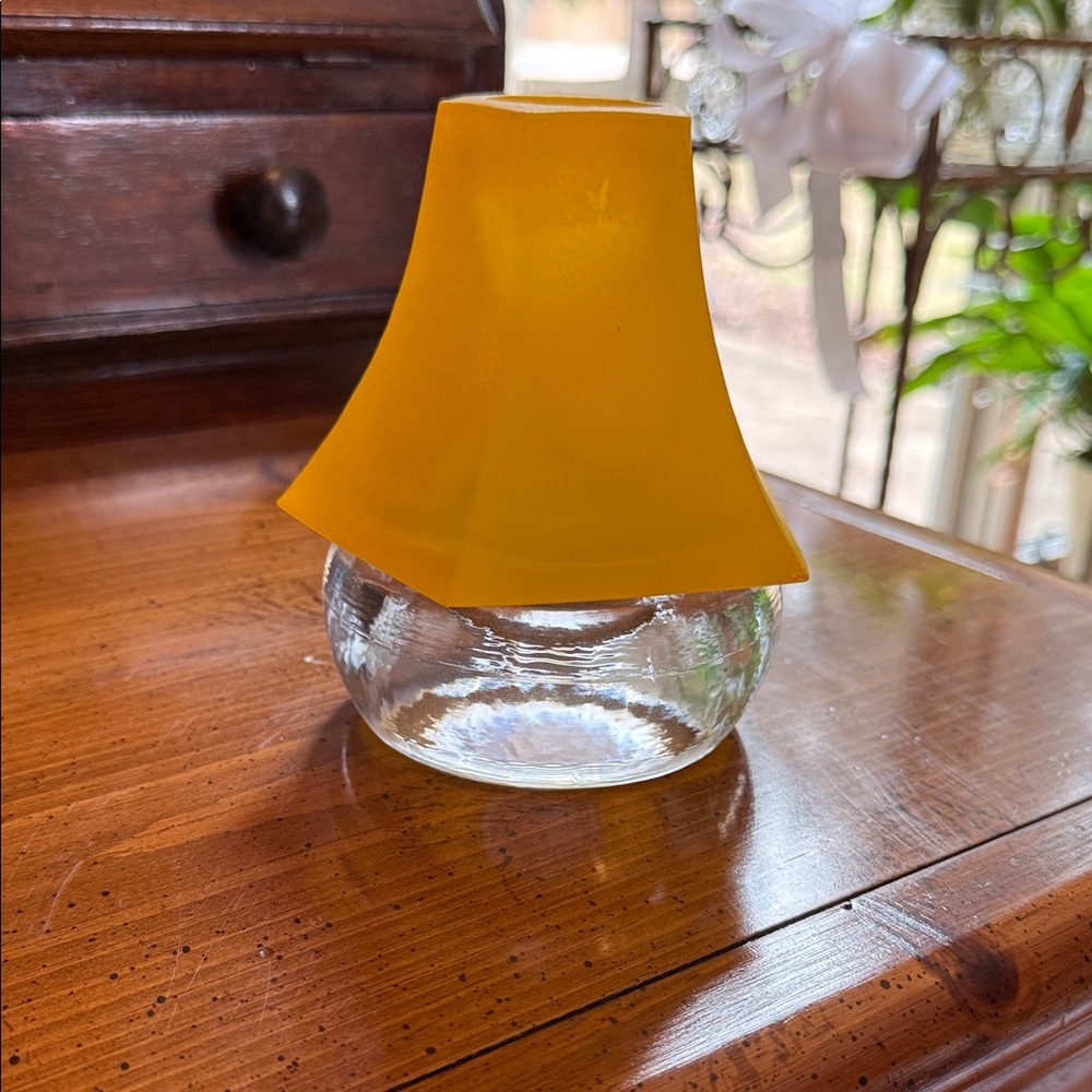 Finnish- Yellow Glass Candle Lamp